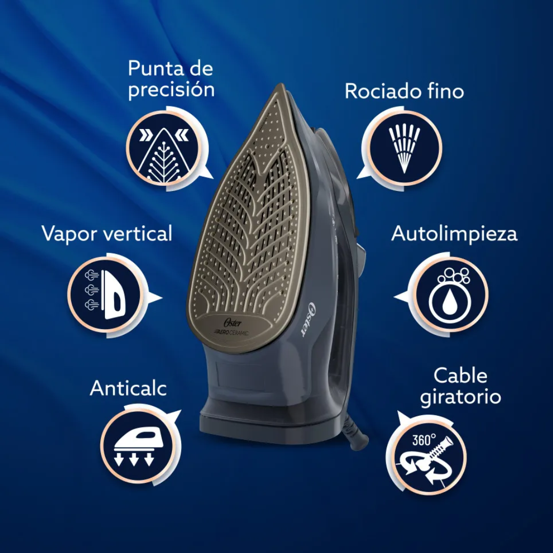 Plancha de Vapor AeroGlide  Negro Oster