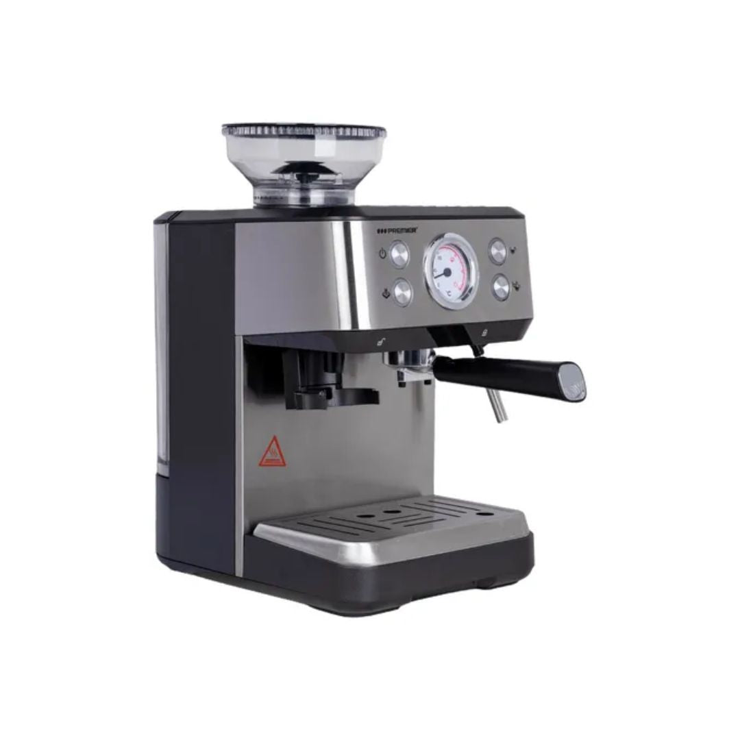 Cafetera Eléctrica Espresso Con Molino Incorporado Acero Negro 1.6 Litros Premier