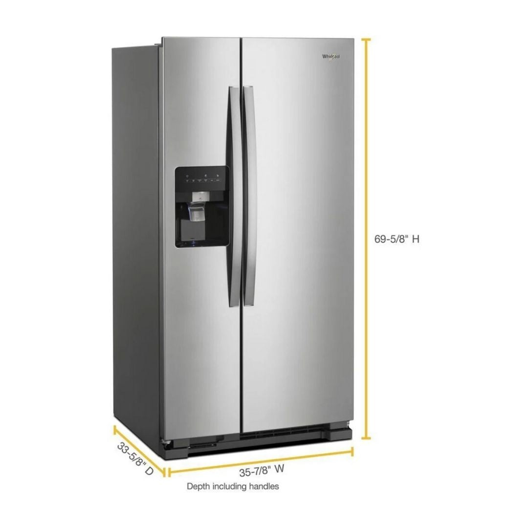 Nevera Dos Puerta Vertical Con Dispensador de Agua y Hielo 24 Pies Cu Acero Whirlpool