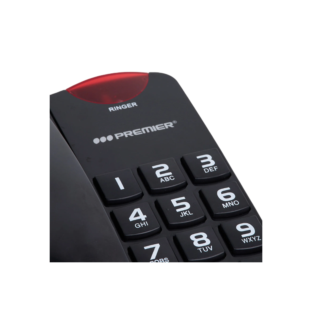 Teléfono Alámbrico de Botones Negro Premier