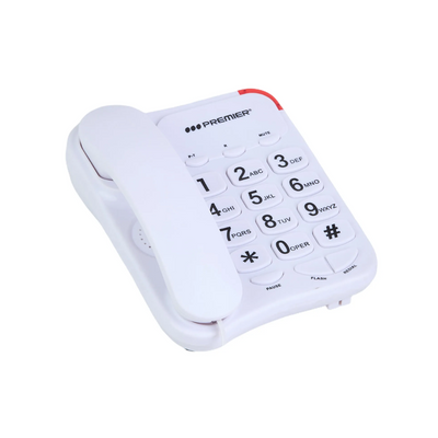 Teléfono Alámbrico de Botones Blanco Premier