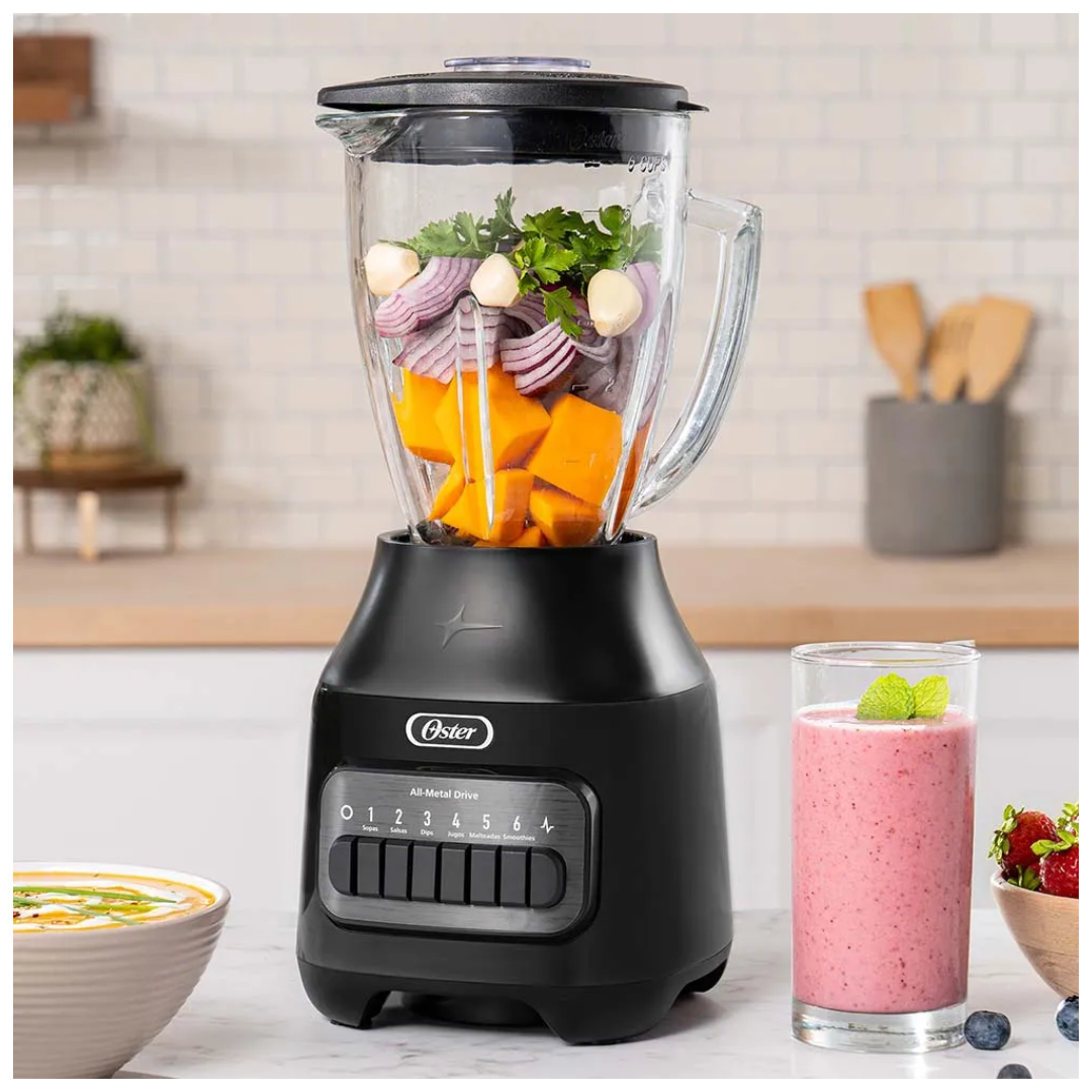 Licuadora con Vaso de Vidrio y 6 Velocidades más Pulso Oster®