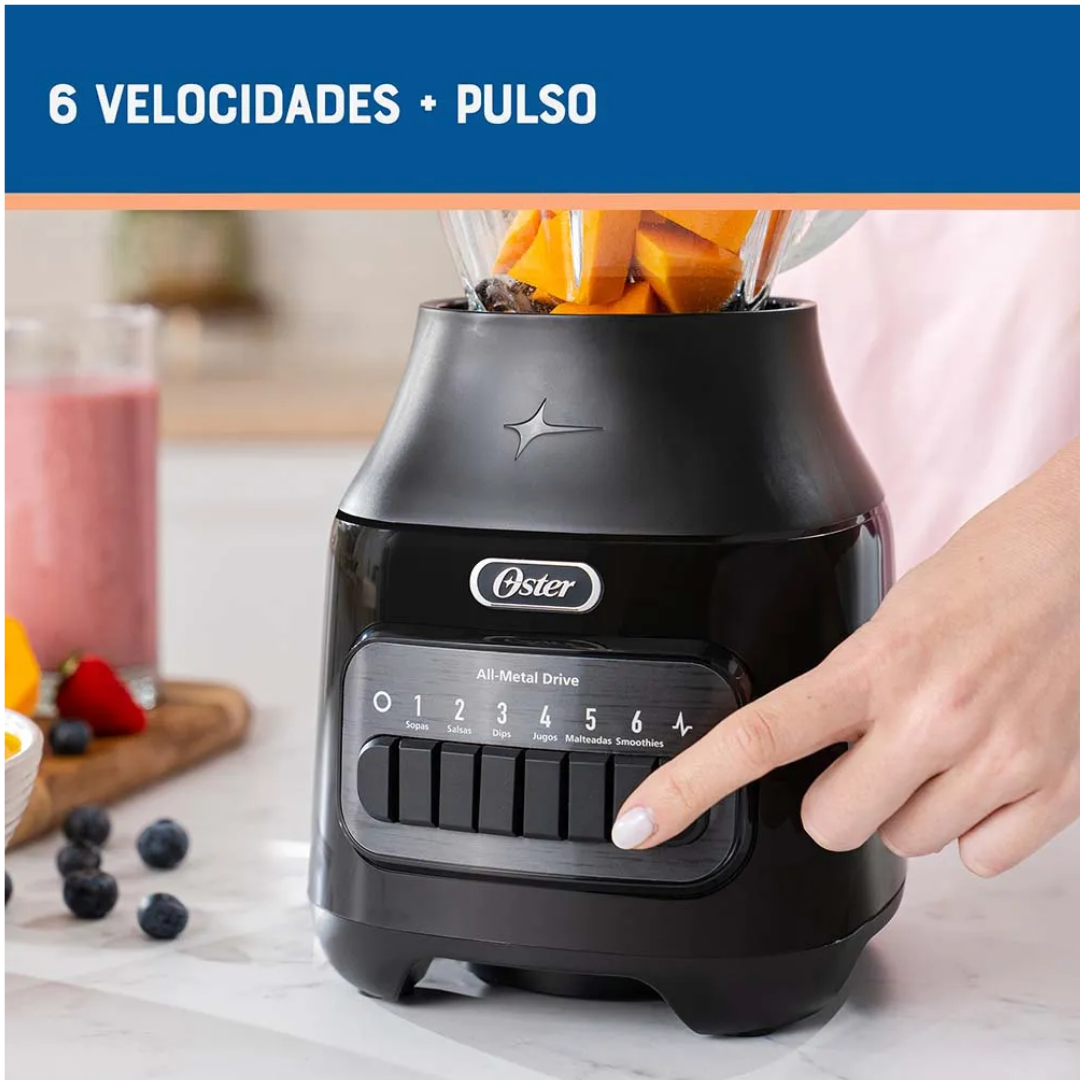 Licuadora con Vaso de Vidrio y 6 Velocidades más Pulso Oster®