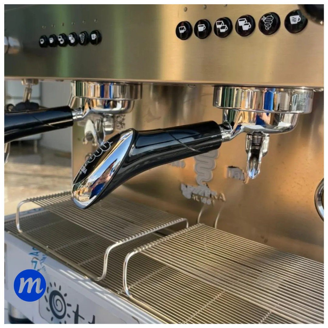 Máquina de Café Espresso de Dos Grupo 8 Litros Acero Inoxidable Con Blanco Otto Electrónica White Senzani