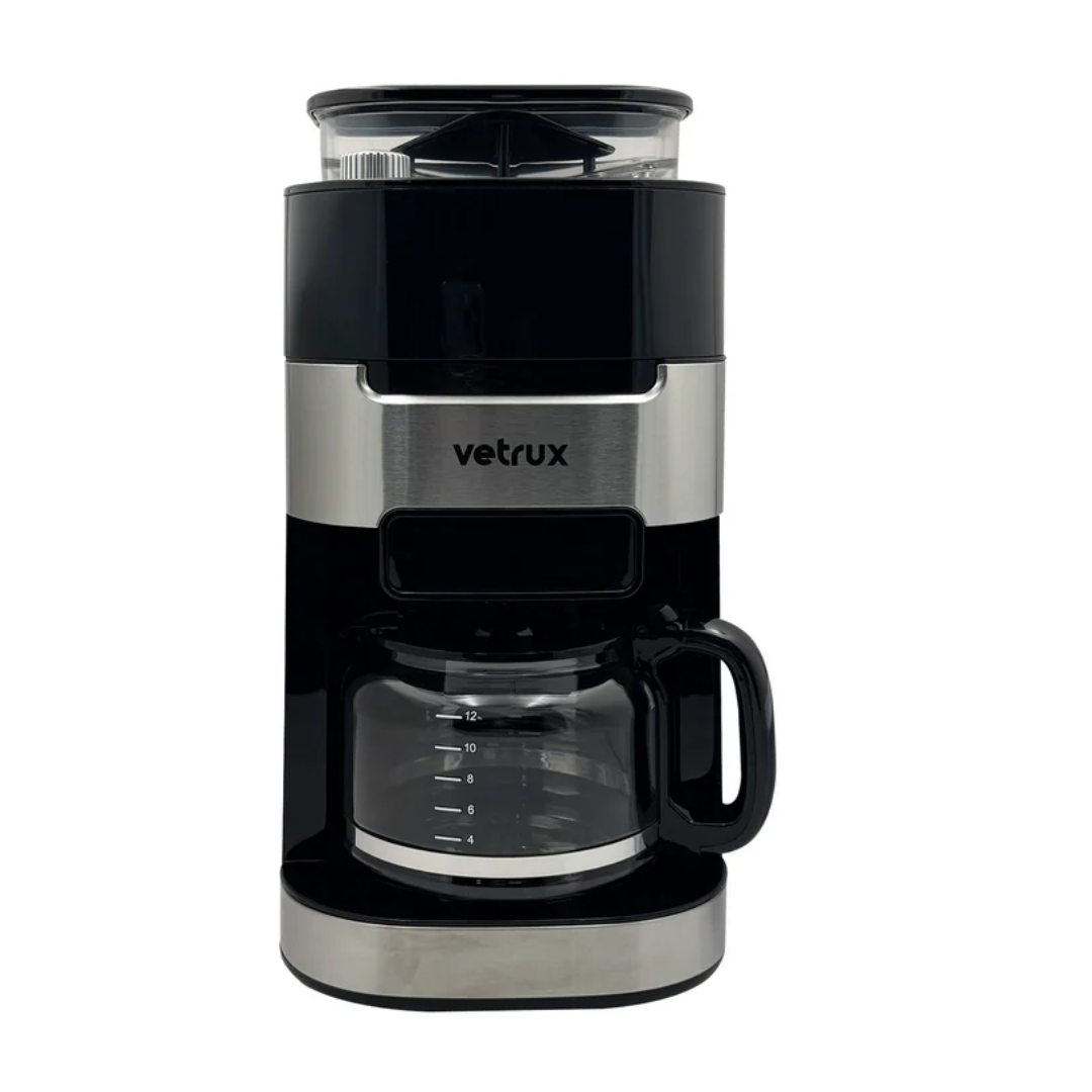 Cafetera de Mesa Con Molino 12 Tazas Con panel Digital Vetrux