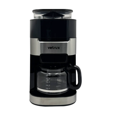 Cafetera de Mesa Con Molino 12 Tazas Con panel Digital Vetrux