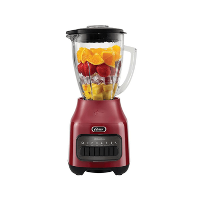 Licuadora 6 Velocidades + Pulso Con Vaso de Vidrio Roja  Oster®