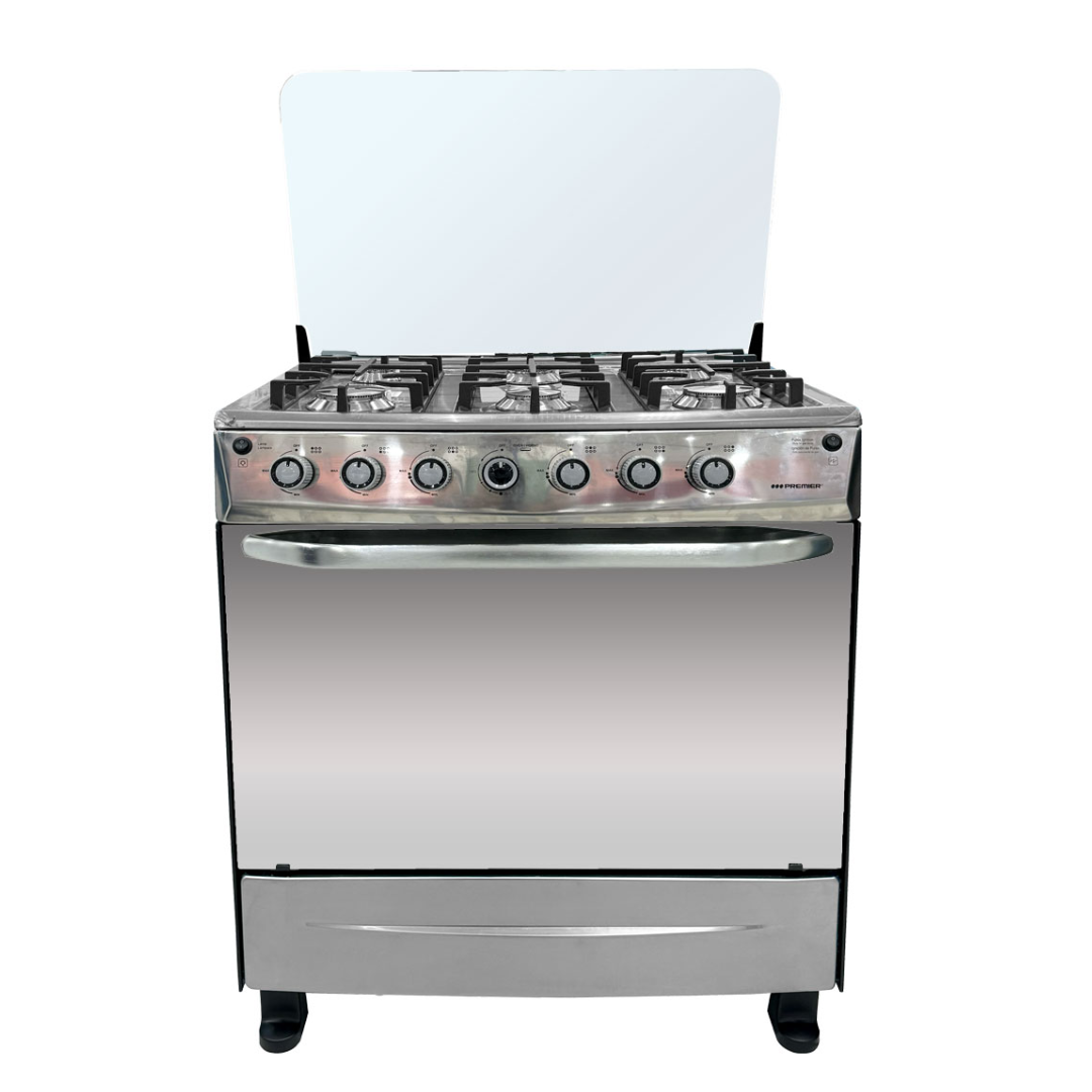 Cocina a Gas 30" 6 Hornilla Negra Premier