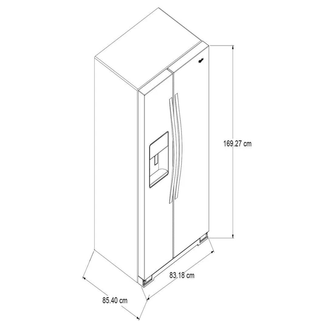 Nevera Side By Side C/Disp de agua e hielo 21 pies Whirlpool