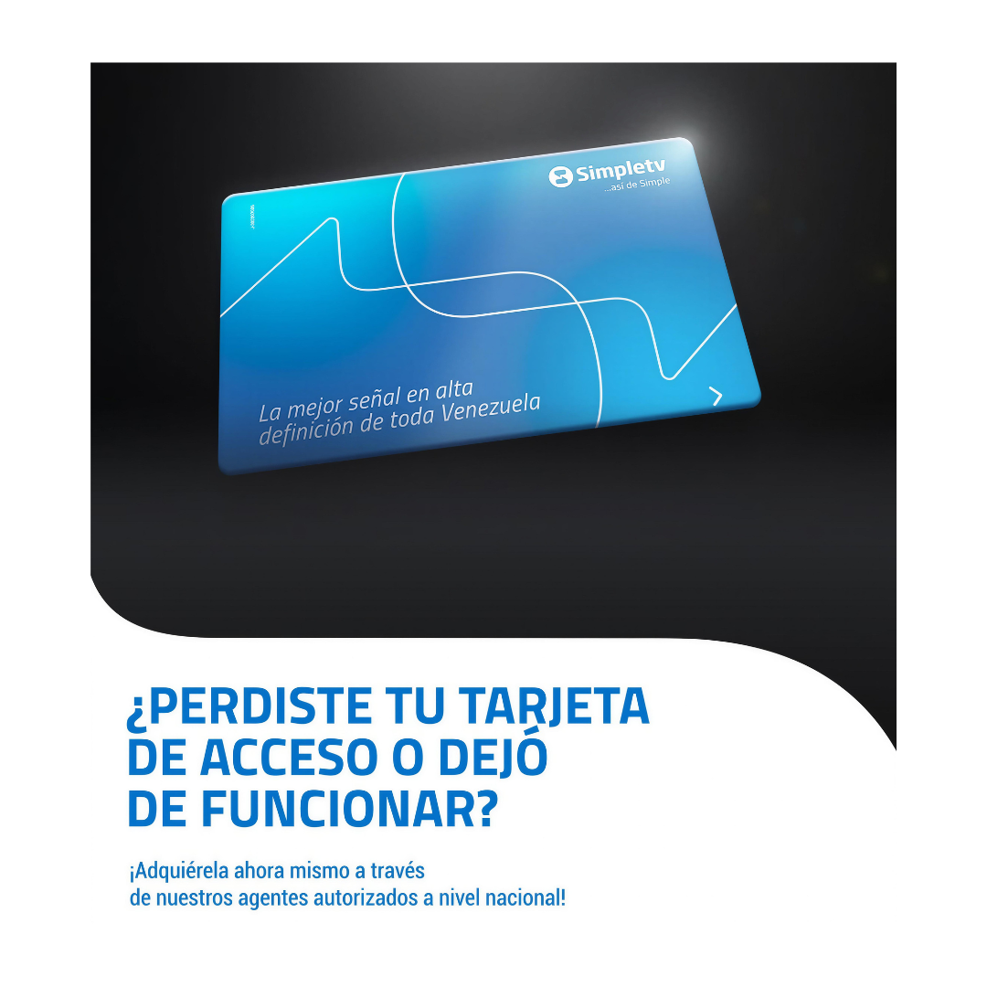 Tarjeta de Acceso para Decodificadores SmartCard (Grandes) SIMPLE TV