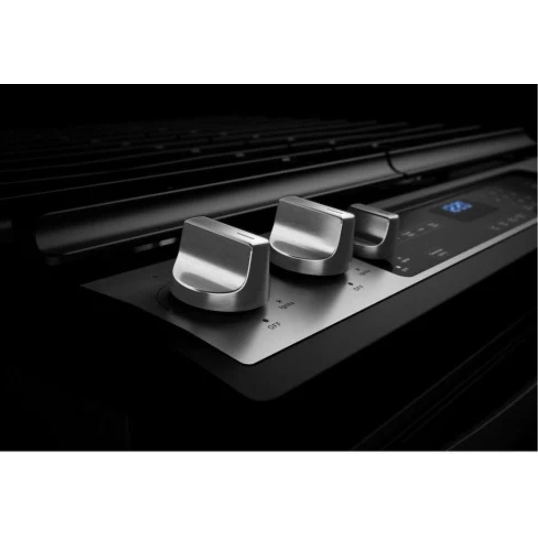 Cocina a Gas con Horno 5 Hornillas 30" Acero + Air Fryer y Convección (perillas superiores) Whirlpool