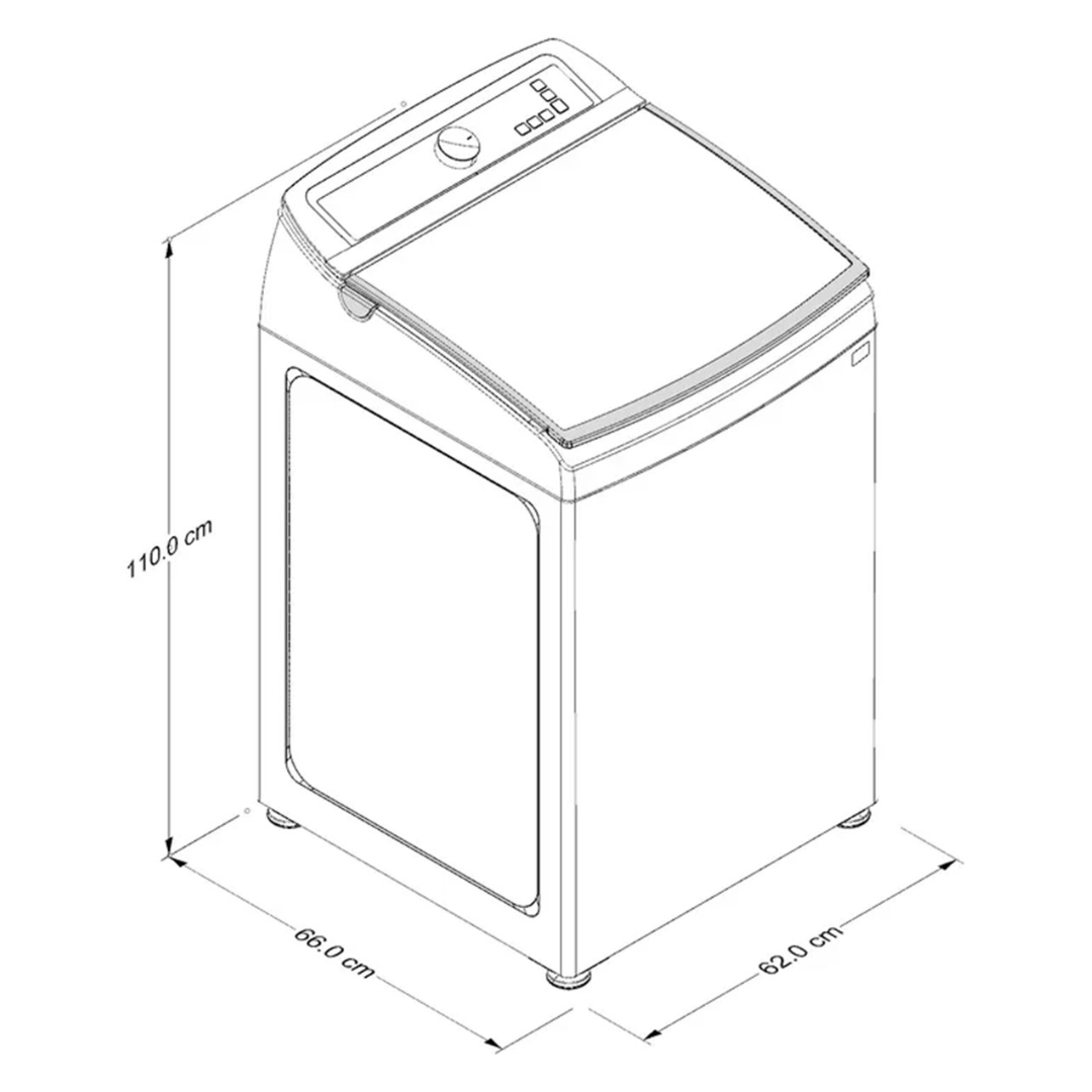 Lavadora Automática Carga Superior 20 Kilos Tapa de Cristal Negro Whirlpool
