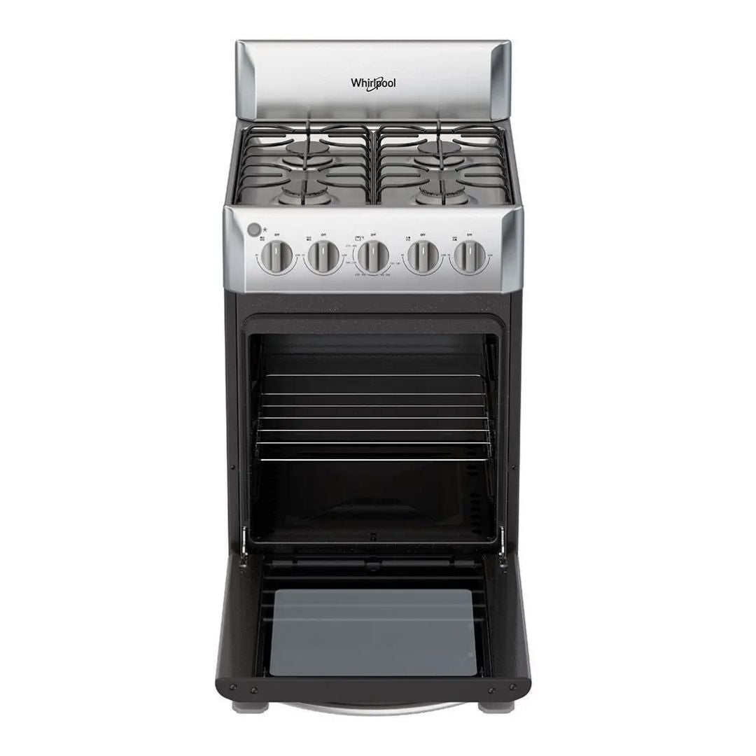Cocina a Gas 4 Hornilla Acero Inoxidable Con Copete Whirlpool