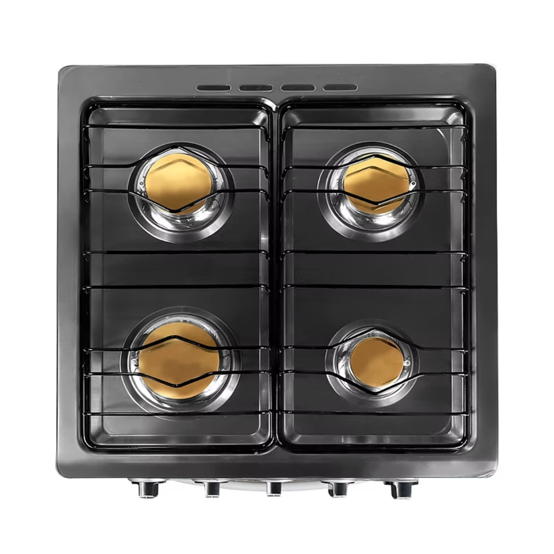 Cocina a Gas 4H Con Gratinador y Tapa Vidrio 20" Silver Lanix