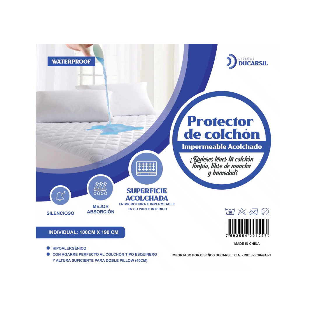 Protector de Colchón Matrimonial Acolchado Impermeable Ducarsil