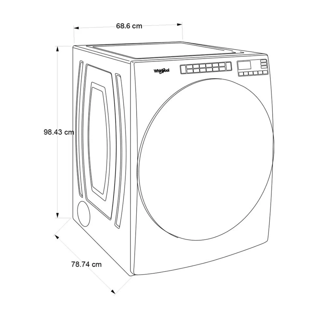 Secadora  Eléctrica 23 kg Carga Frontal Gris Whirlpool