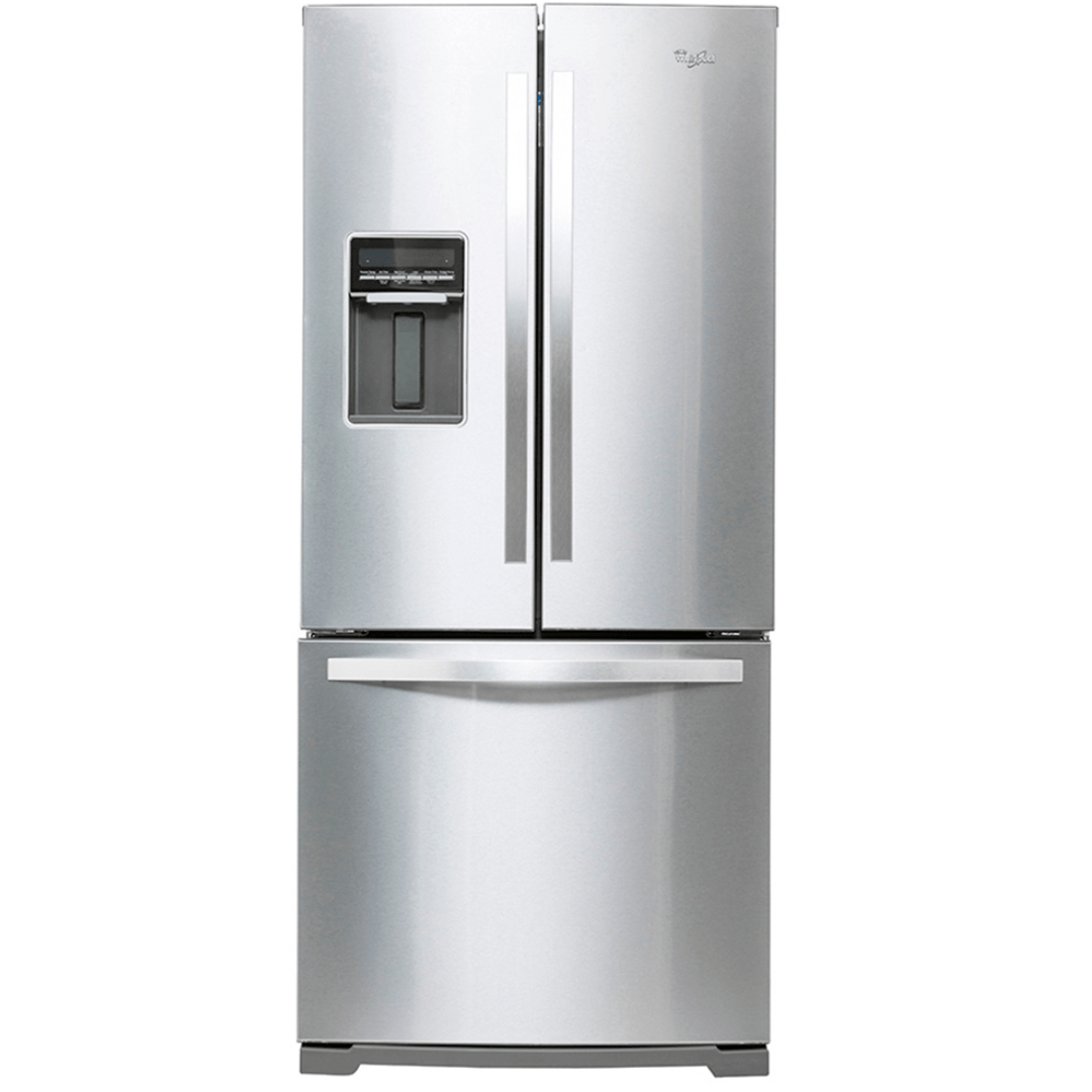 Nevera 3 Puertas Tipo French Door Acero Inoxidable Con Dispensador de Agua 20 Pies Cu  Whirlpool