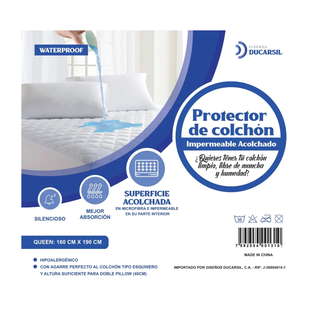 Protector de Colchón Ultra Acolchado Premium Queen Ducarsil