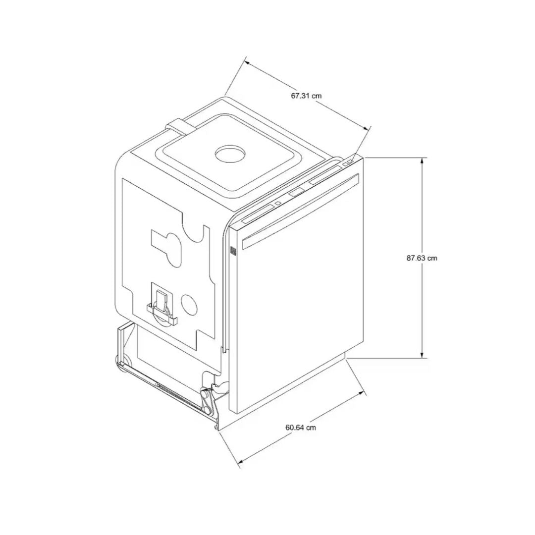 Lavaplatos Automático Acero Plástico Interno 12 Ciclos 24" Whirlpool