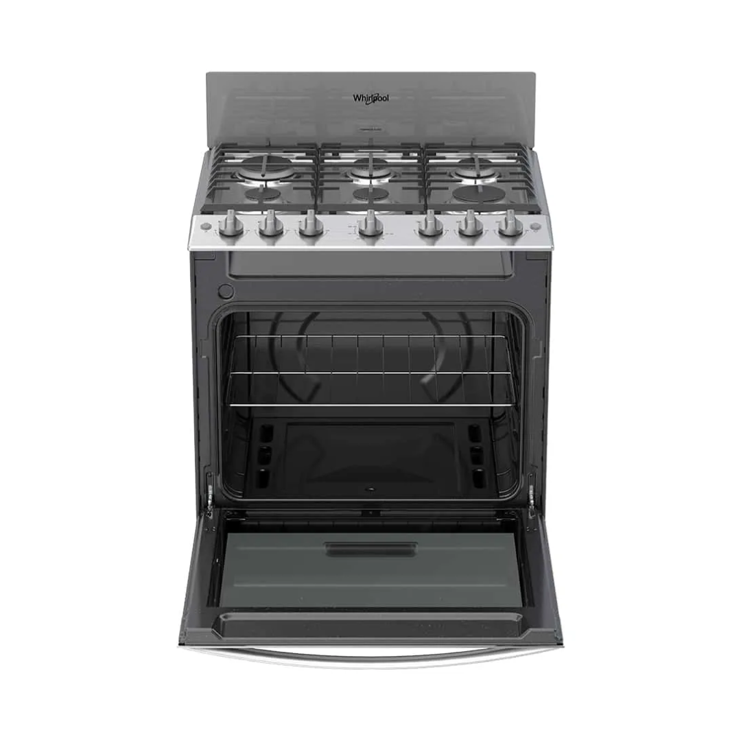 Cocina a Gas de 6 Hornillas 76 cm Acero Silver Whirlpool