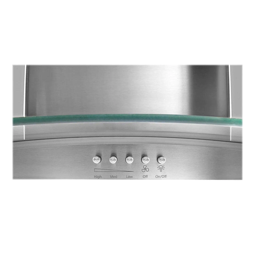 Campana Extractora de Pared de Vidrio cóncavo de 36" Acero Inoxidable Whirlpool