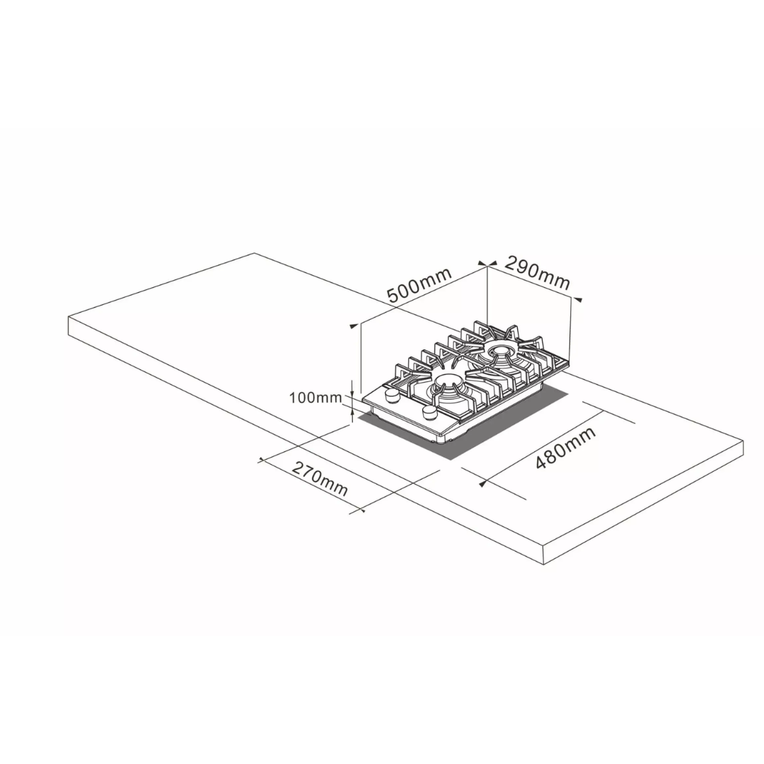 Tope a Gas 30 cm Acero Inoxidable Nova Pro Verux