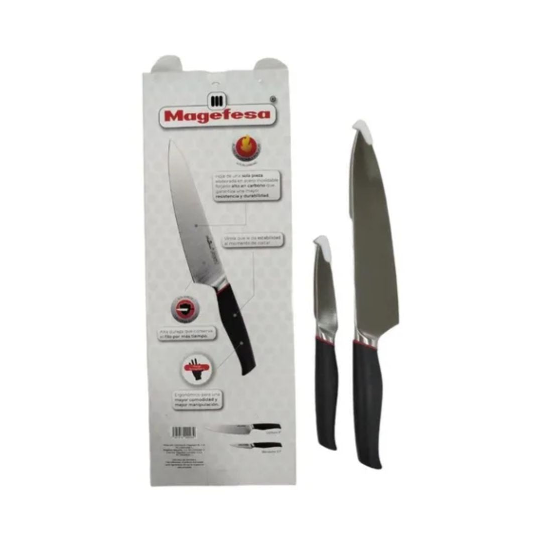 Set de Dos Cuchillos Practix Acero Inoxidable Magefesa