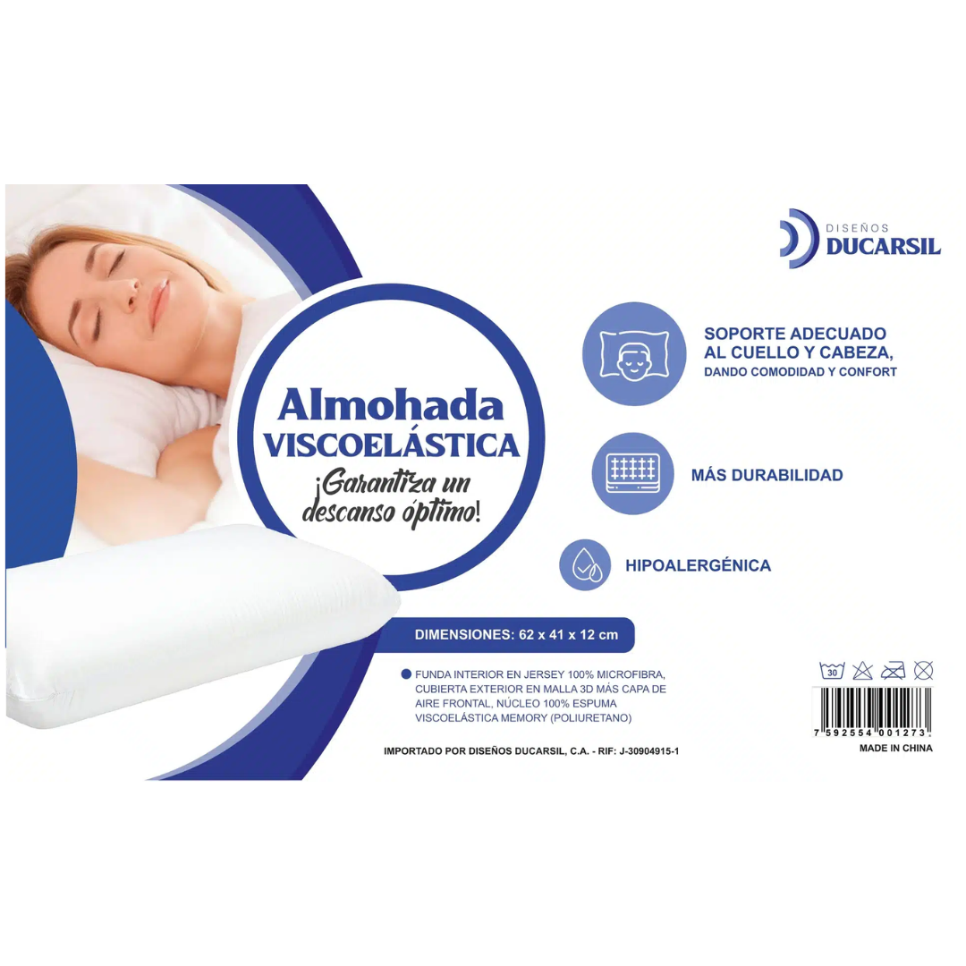 Almohada Viscoelástica En Malla 3D Memory Foam Ducarasil
