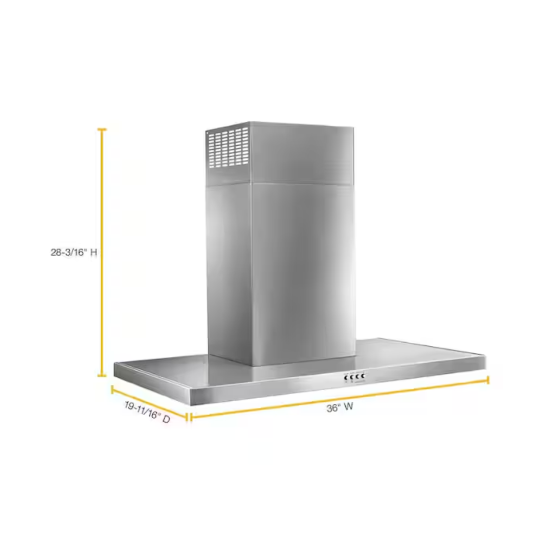 Campana Extractora Plana de Pared de 36" Acero Inoxidable Whirlpool