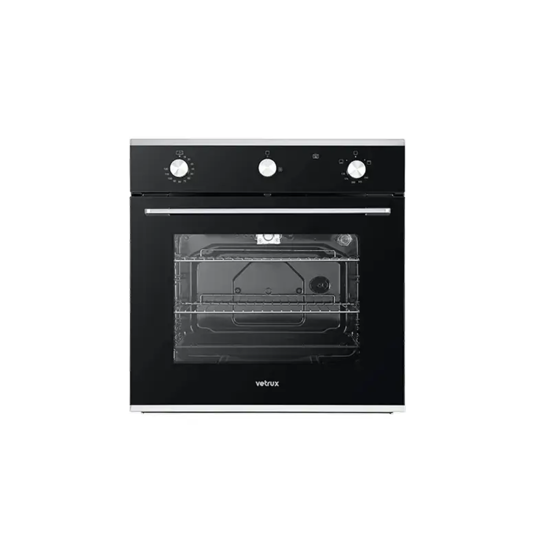 Horno a Gas Empotrable 72 Litros Ignita Pro 60 Negro Acero Vetrux