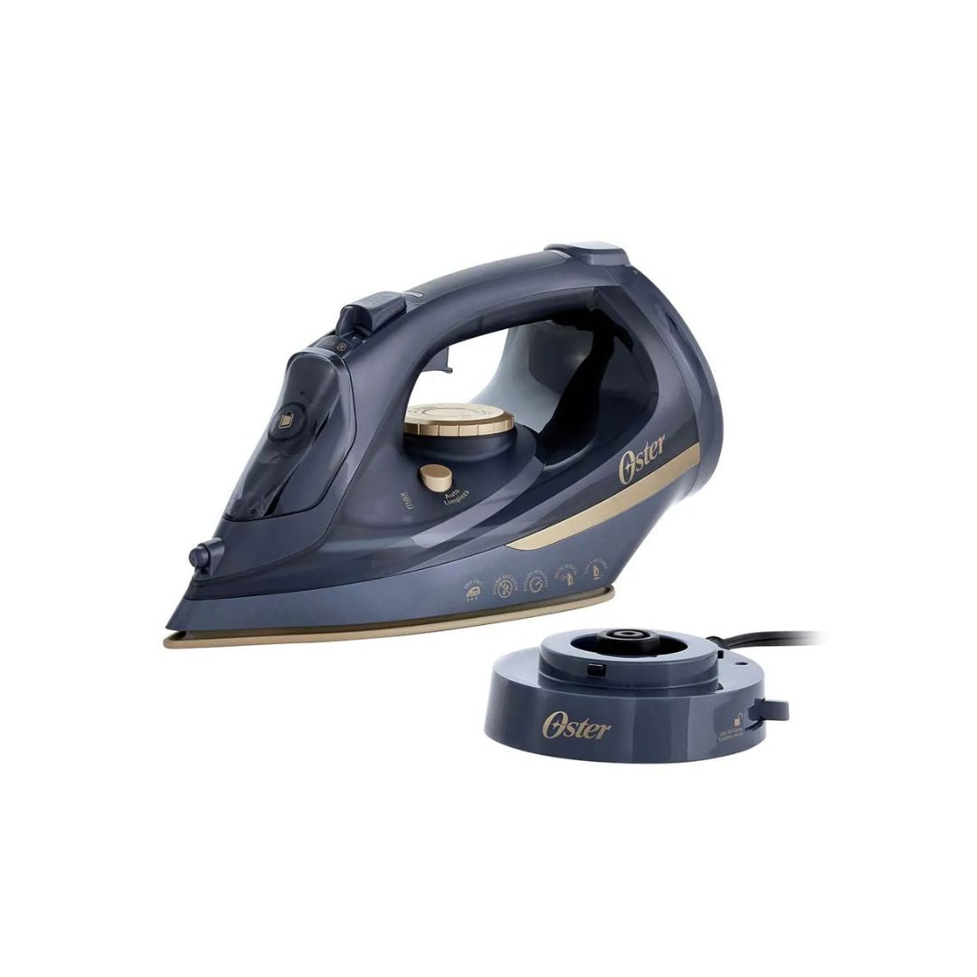 Plancha de Vapor Inalámbrica 2 en 1 con Suela de Cerámica Azul Oster®