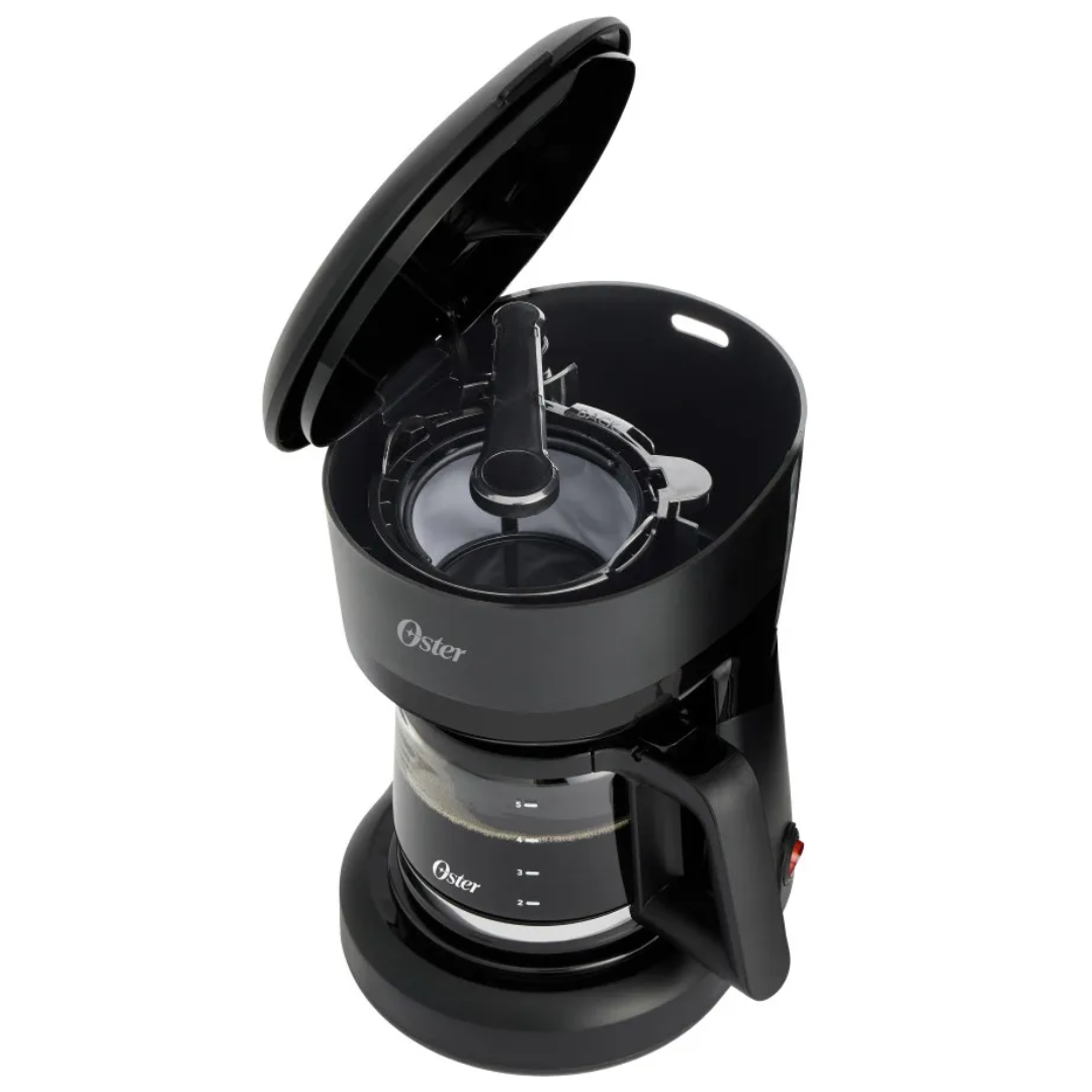 Cafetera 5 Tazas Con Filtro Reutilizable Botón con Luz de Encendido y Apagado Negro Oster