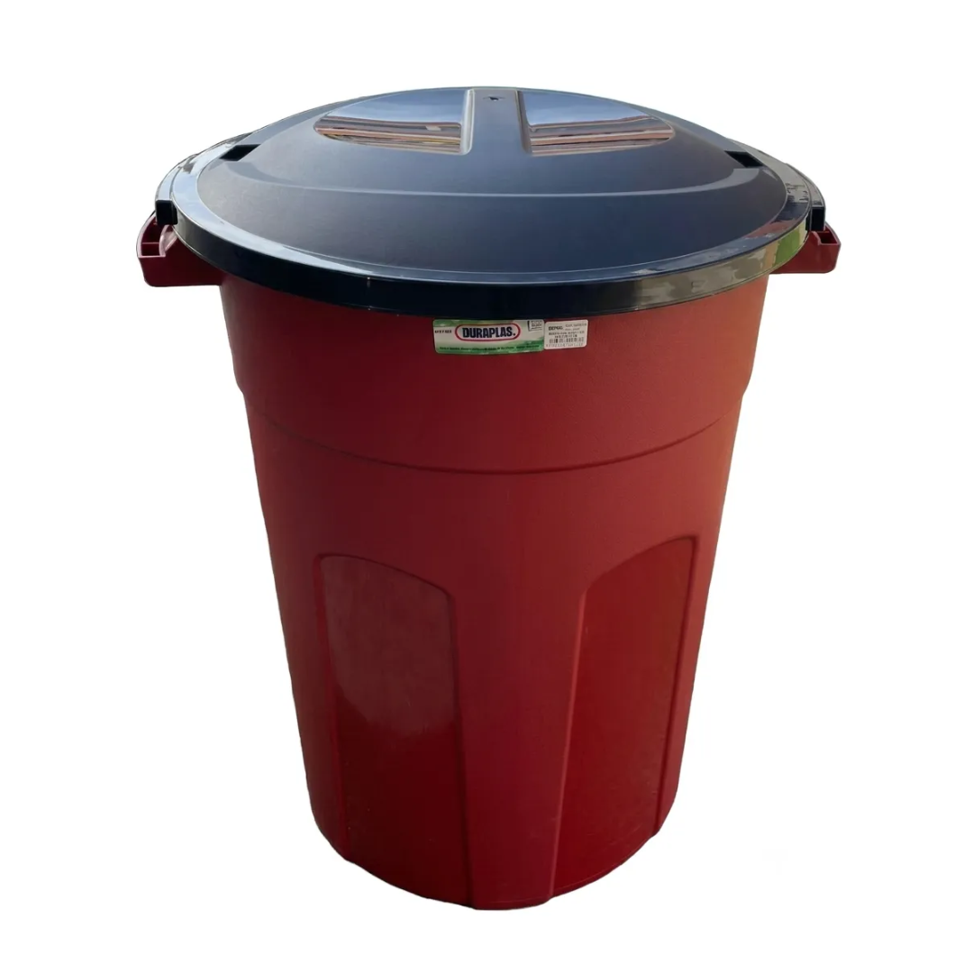 Pipote 90 Litros Con Tapa Removible Rojo Duraplast