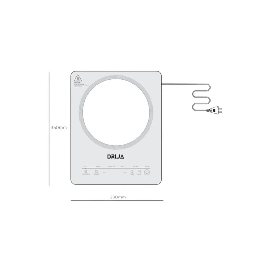 Tope de Inducción Vitrocerámica Negra 1 Hornilla 28 cm Munich Drija