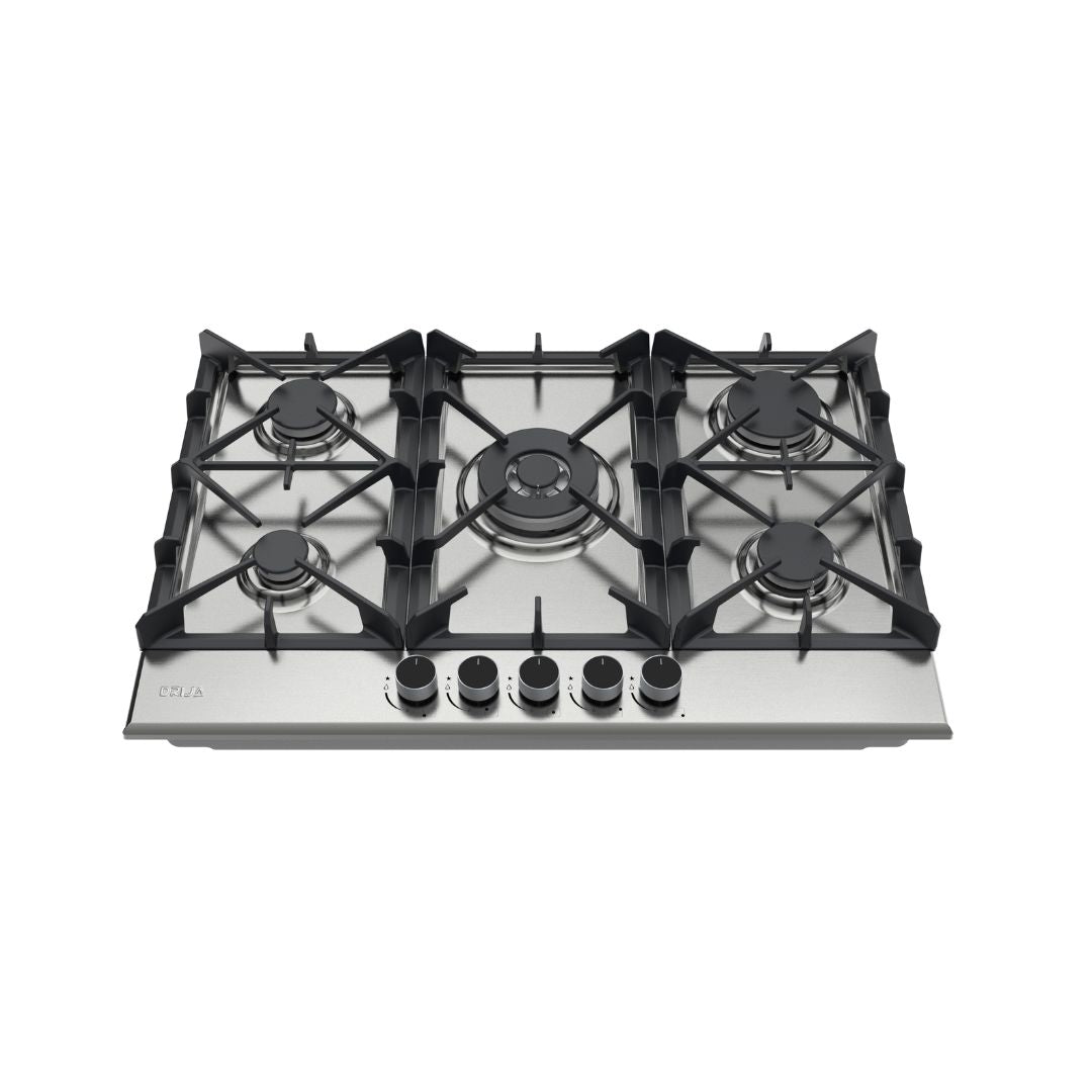 Tope a Gas 5 Hornillas Acero Inox 76 cm Pro Drija