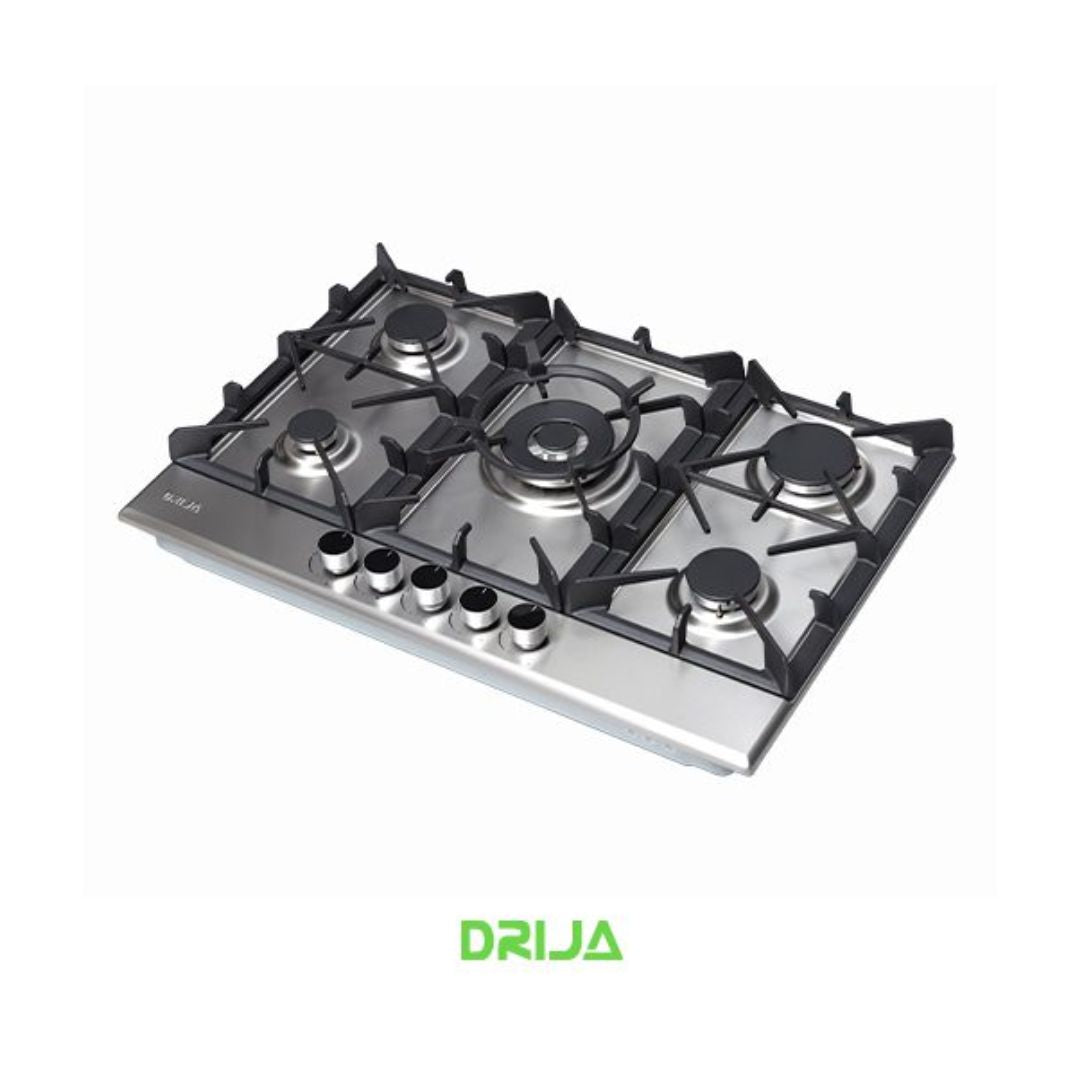 Tope a Gas 5 Hornillas Acero Inox 76 cm Pro Drija