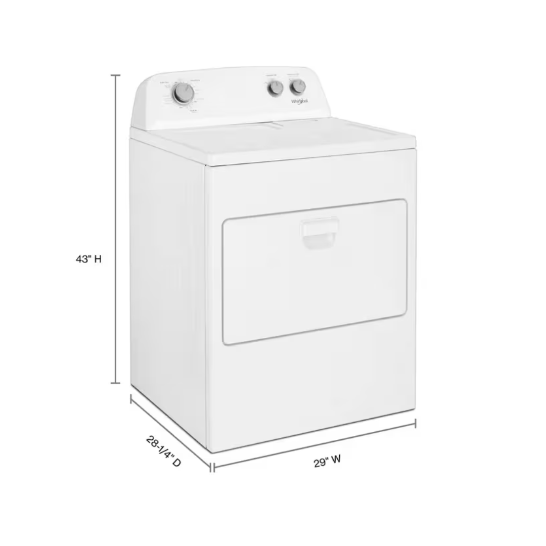 Secadora Eléctrica Carga Frontal Blanca 21 Kg 14 Ciclos Whirlpool