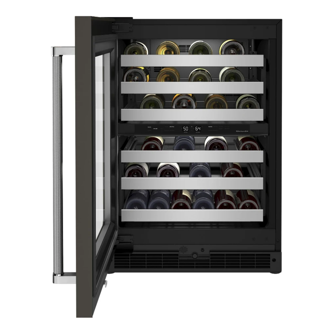 Vinera de Lujo 46 Botellas de 24" Apertura Izquierda color Negro Kitchenaid