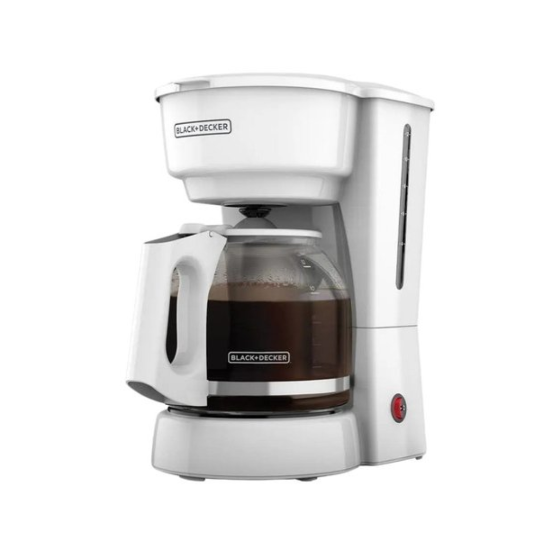 Cafetera 12 Tazas Jarra de Vidrio Blanca Filtro Permanente Black+Decker