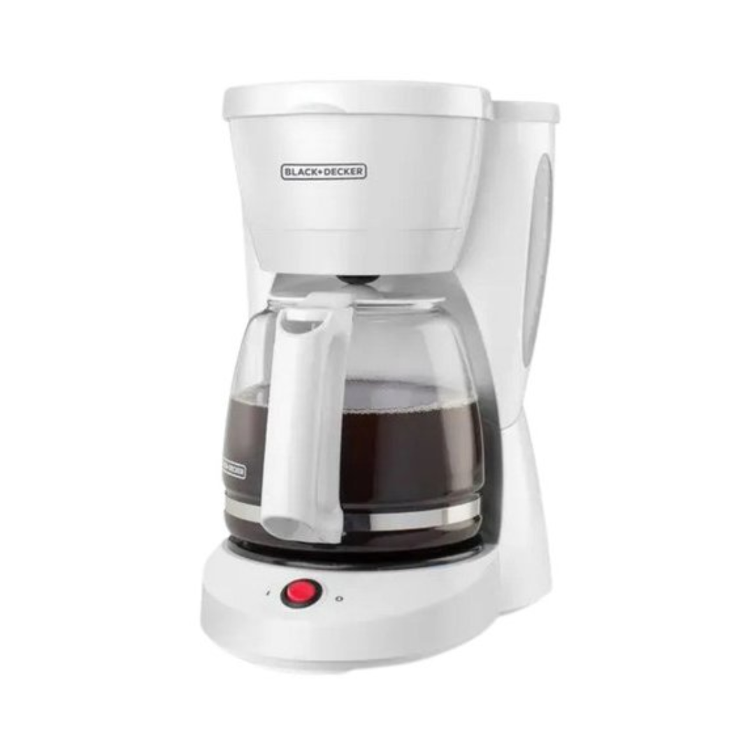 Cafetera 12 Tazas Jarra de Vidrio Blanca Filtro Permanente Black+Decker