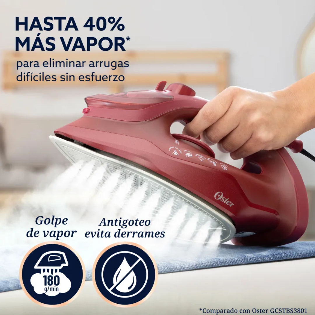 Plancha de Vapor AeroGlide Rojo Oster