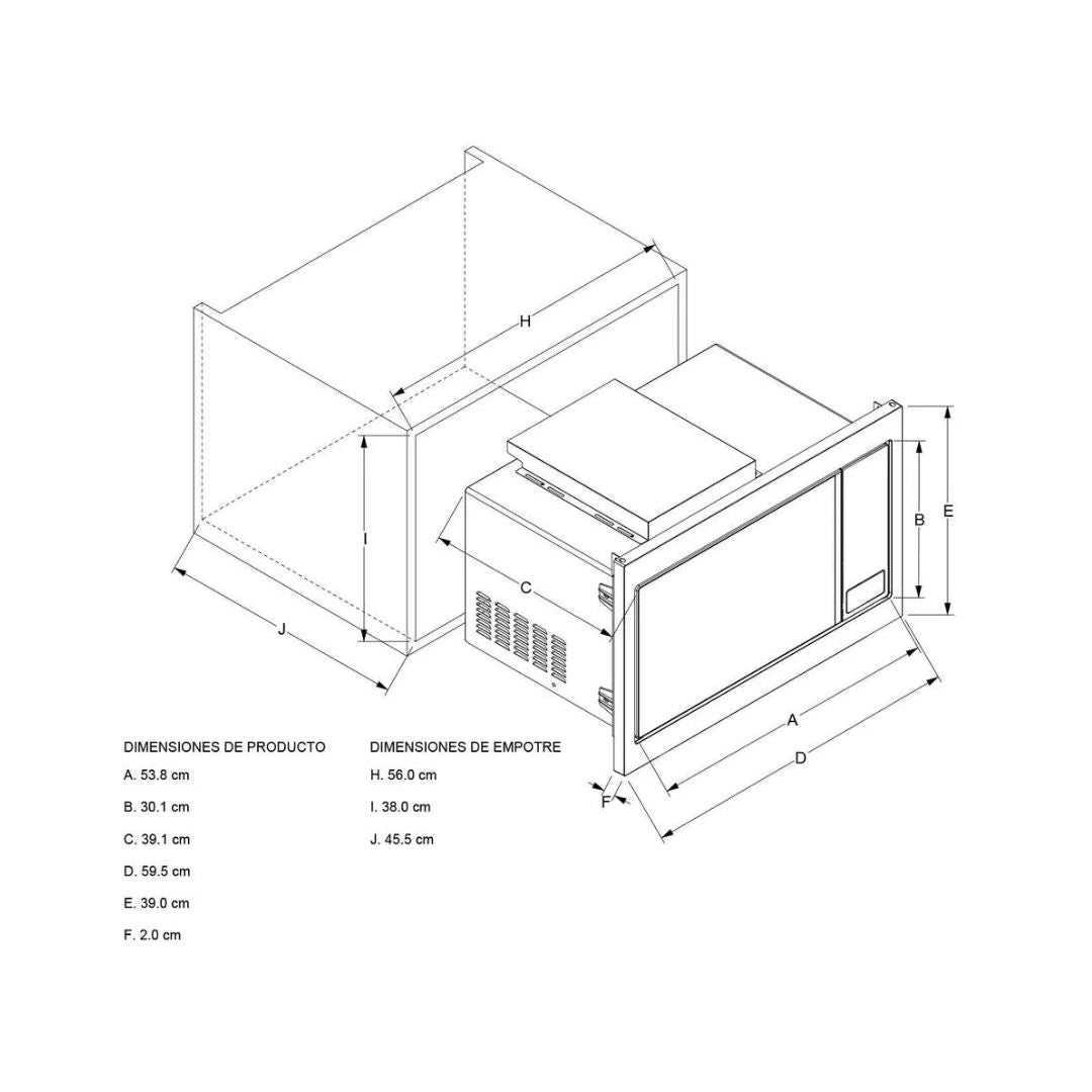 Microonda Para Empotrar Acero Negro 24" Con 17 Funciones Whirlpool