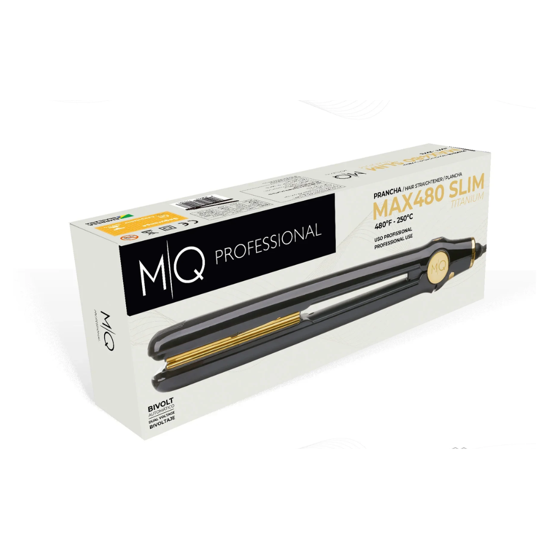 Plancha de Cabello Profesional de Titanio 480° Max Slim  (250 °C) 3 Niveles Ajustable MQ
