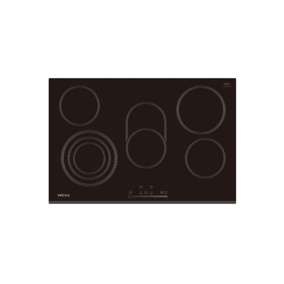 Tope Eléctrico Vitrocerámica 5 Hornilla 76Cm Control Táctil Vetrux
