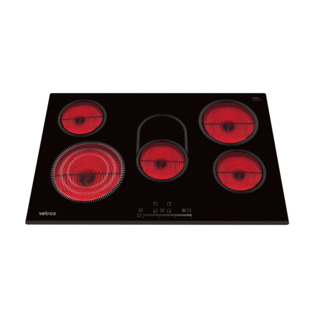 Tope Eléctrico Vitrocerámica 5 Hornilla 76Cm Control Táctil Vetrux