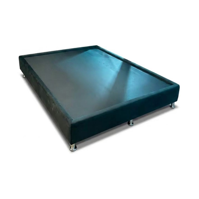 Box Base Tela Negra 9 patas Tubulares Cromadas MATRIMONIAL (1.40x1.90) ALI