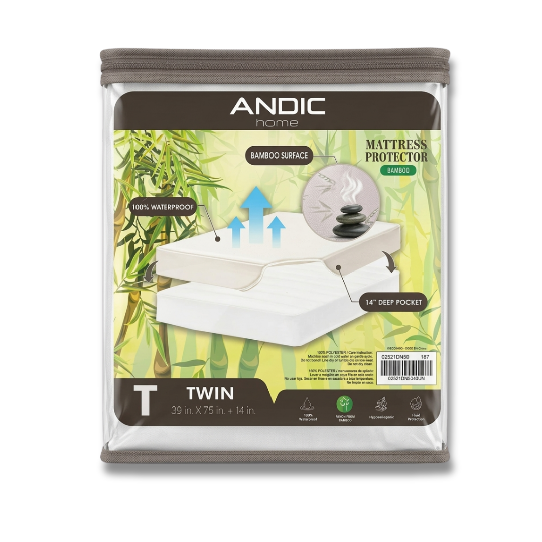Protector De Colchón con Superficie De Bamboo INDIVIDUAL ANDIC HOME