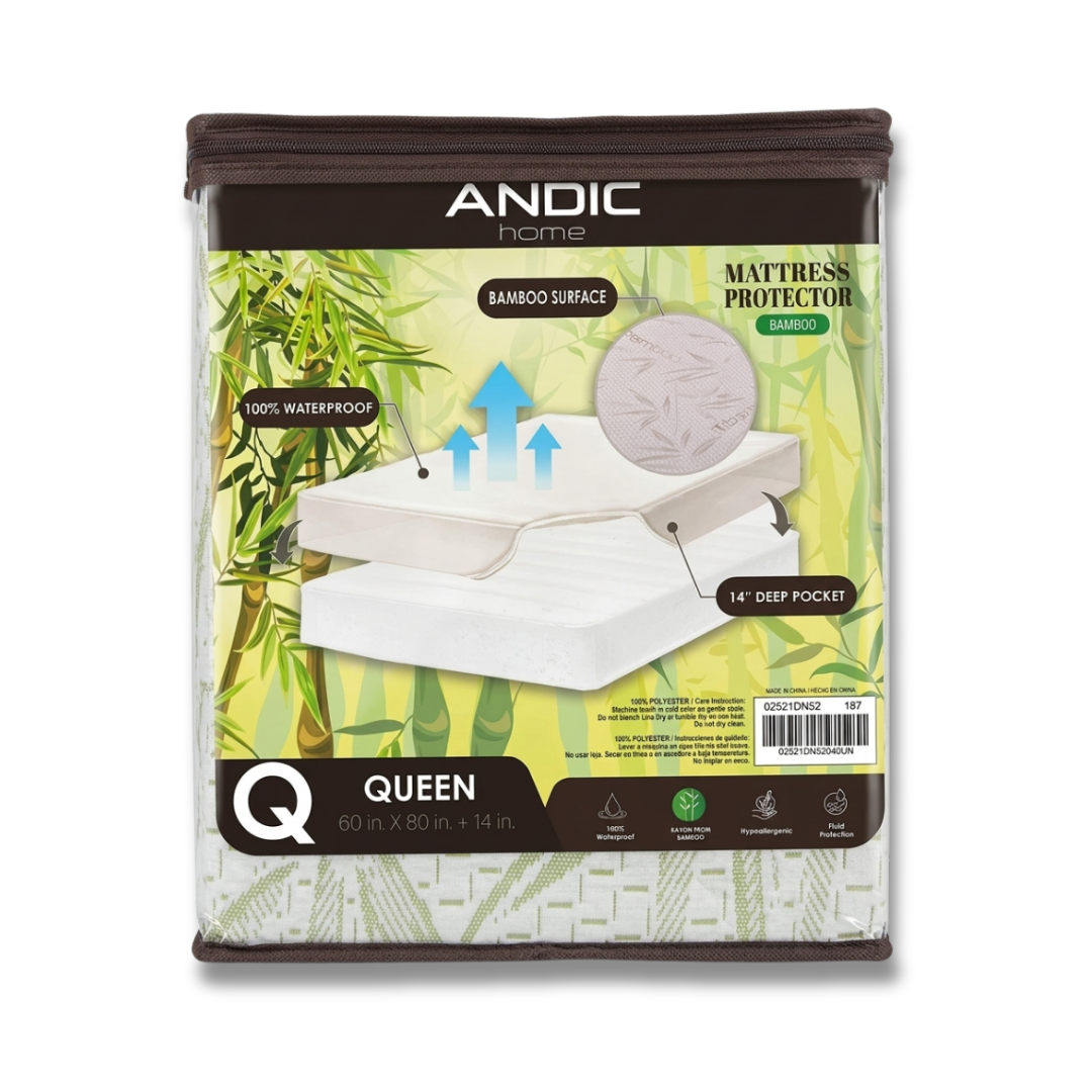 Protector De Colchón con Superficie De Bamboo QUEEN ANDIC HOME