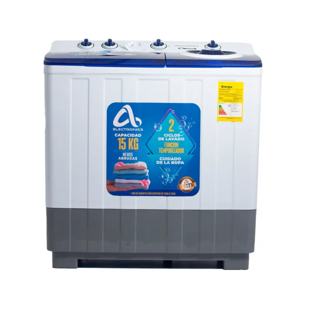 Lavadora Semiautomática Doble Tina 15Kg AS Electronic