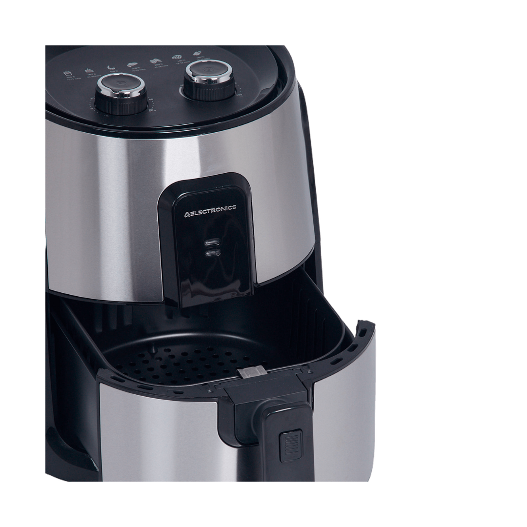 Freidora de Aire 4.3 Litros 200°C Negro Acero 1500W AS Electronic